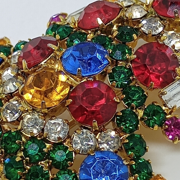 * vintage Warner Christmas Tree pin brooch AND clip on earrings SET - Picture 3 of 10